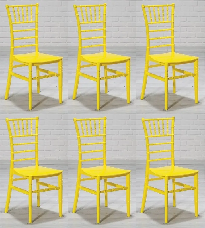 Rabatt Casa Padrino Designer Acryl Stuhl Set Gelb 40 x 46 x H. 92,5 cm - Esszimmerstühle - Acryl Esszimmer Möbel