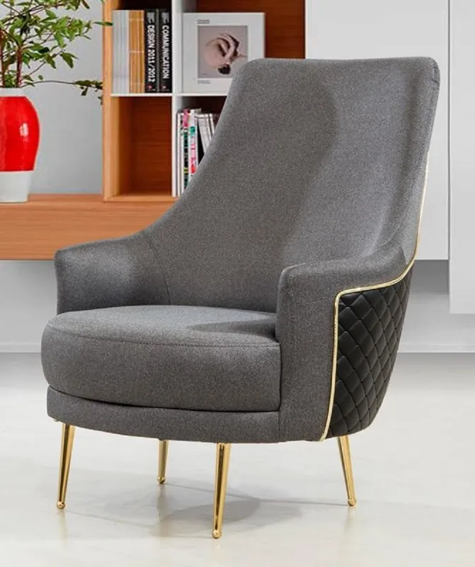 Casa Padrino Luxus Sessel Grau / Schwarz / Gold 75 x 90 x H. 95 cm - Moderner Wohnzimmer Sessel - Wohnzimmer Möbel Meistverkauft