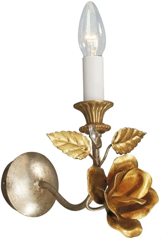 Nur Für Kurze Zeit Casa Padrino Luxus Jugendstil Wandleuchte Rose mit Swarovski Kristallglas Silber / Gold 14 x 22 x H. 23 cm - Barock & Jugendstil Wandleuchten