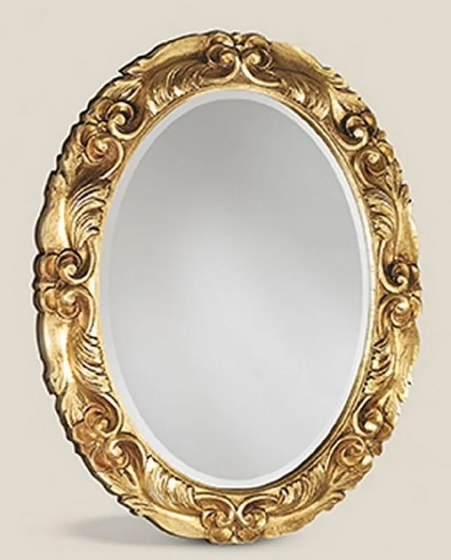 Must-Have Casa Padrino Luxus Barock Spiegel Gold - Ovaler Massivholz Wandspiegel im Barockstil - Barock Möbel - Luxus Qualität - Made in Italy