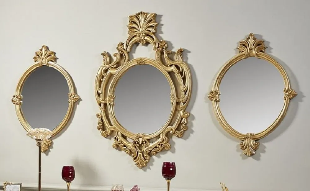 Sale Casa Padrino Luxus Barock Spiegel Set Gold - 3 Handgefertigte Wandspiegel im Barockstil - Prunkvolle Barock Möbel