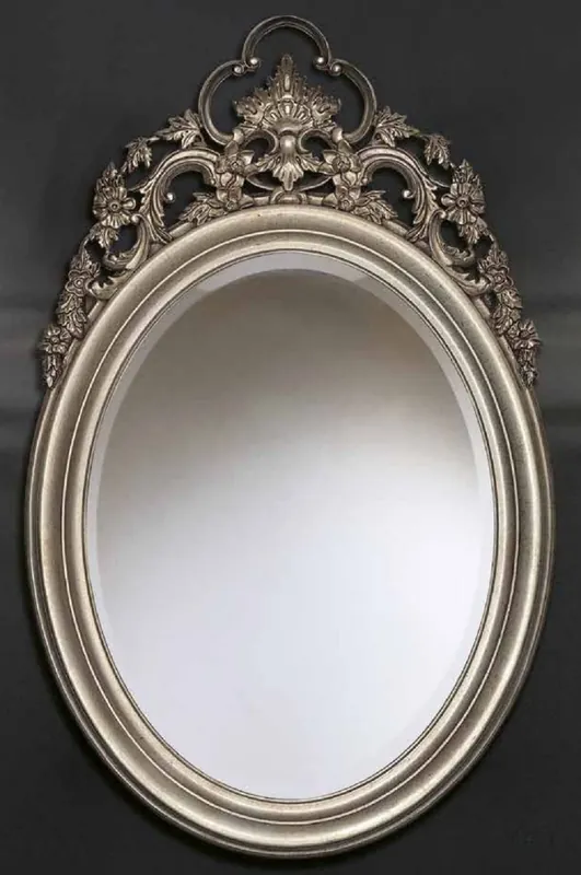 Preiswert Casa Padrino Luxus Barock Wandspiegel Silber - Ovaler Spiegel im Barockstil - Barock Wohnzimmer Spiegel - Barock Garderoben Spiegel - Barock Möbel - Luxus Qualität - Made in Italy