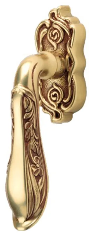 Abverkauf Casa Padrino Jugendstil Fensterklinken Set Französisches Gold 3,6 x 16,2 cm - Elegante Messing Fenstergriffe - Barock & Jugendstil Deko Accessoires
