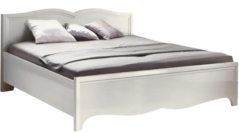 Casa Padrino Luxus Jugendstil Doppelbett Weiß 168 x 209,1 x H. 86 cm - Elegantes Massivholz Bett - Barock & Jugendstil Schlafzimmer Möbel Zertifiziert