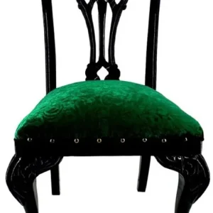Neue Ware Pompöös by Casa Padrino Luxus Barock Esszimmerstuhl Grün Bouquet Muster / Schwarz / Gold - Pompööser Barock Stuhl designed by Harald Glööckler - Barock Esszimmer Möbel