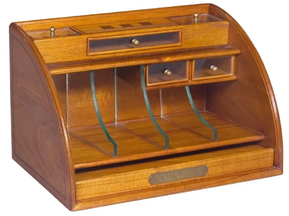 Online Kaufen Casa Padrino Luxus Schreibtisch Oranizer Box Hellbraun 37,5 x 25 x H. 24 cm - Elegante Massivholz Büro Box - Luxus Büro & Schreibtisch Accessoires