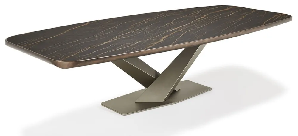 Finale Aktion Casa Padrino Luxus Esstisch Schwarz / Bronze / Titan 300 x 128 x H. 73 cm - Esszimmertisch mit hochwertiger Keramik Tischplatte - Moderne Esszimmer Möbel - Luxus Qualität - Made in Italy
