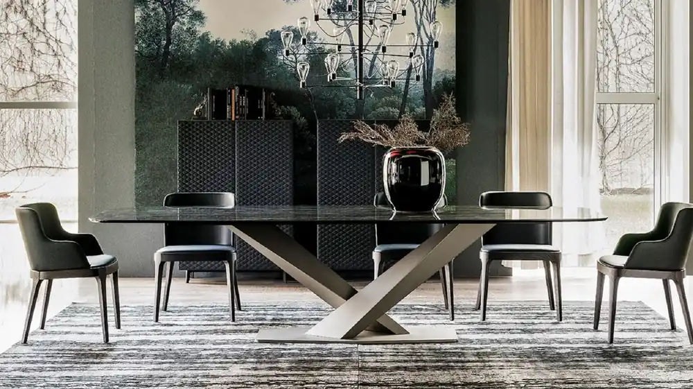Sale Casa Padrino Luxus Esstisch Hochglanz Schwarz / Titanfarben 300 x 120 x H. 75 cm - Esszimmertisch mit hochwertiger Keramik Tischplatte - Moderne Esszimmer Möbel - Luxus Qualität - Made in Italy