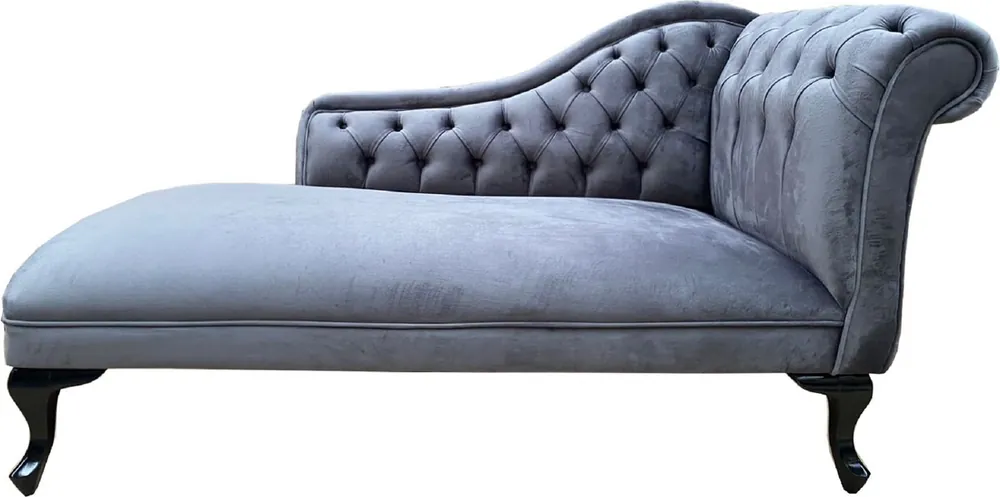 Nur Für Kurze Zeit Casa Padrino Barock Chaiselongue Silbergrau / Schwarz - Handgefertigte Massivholz Recamiere - Barock Möbel - Edel & Prunkvoll