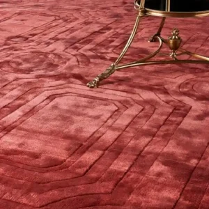 Versand Am Gleichen Tag Casa Padrino Luxus Viskose Teppich Rot 170 x 240 cm - Rechteckiger Wohnzimmer Teppich - Luxus Qualität