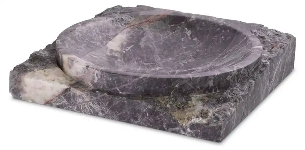 Billig Casa Padrino Luxus Deko Marmor Schale Grau 30,5 x 30,5 x H. 6 cm - Obstschale aus hochwertigem Marmor - Hotel & Restaurant Deko Accessoires - Luxus Qualität
