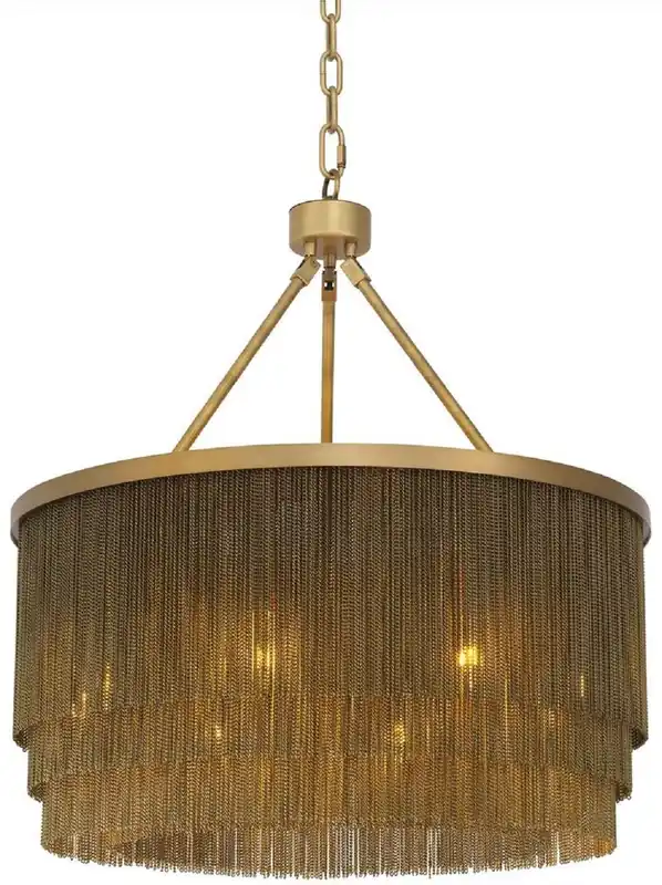 Finale Aktion Casa Padrino Luxus Stahl Kronleuchter Antik Messingfarben Ø 60 x H. 68 cm - Runder Hotel & Restaurant Kronleuchter - Luxus Qualität