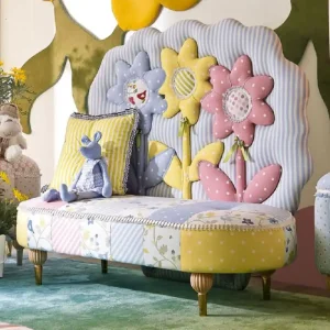 Saisonangebot Casa Padrino Luxus Kindersofa Sonnenblumen Bunt - Kinderzimmer Sofa - Kinderzimmer Möbel - Erstklassische Qualität - Made in Italy