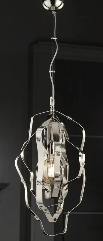 Nur Heute Casa Padrino Luxus Hängeleuchte Silber 34 x 34 x H. 68 cm - Höhenverstellbare Messing Hängelampe - Luxus Leuchten - Luxus Qualität