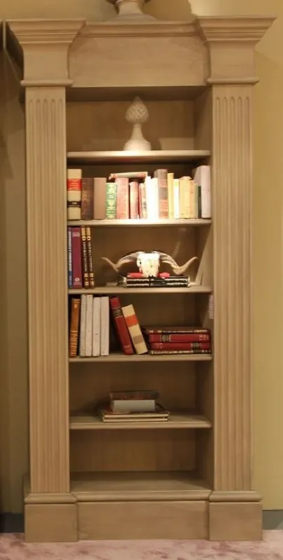 Casa Padrino Luxus Landhausstil Bücherschrank Beige - Handgefertigter Massivholz Schrank - Regalschrank - Edle Landhausstil Massivholz Möbel Neue Kollektion