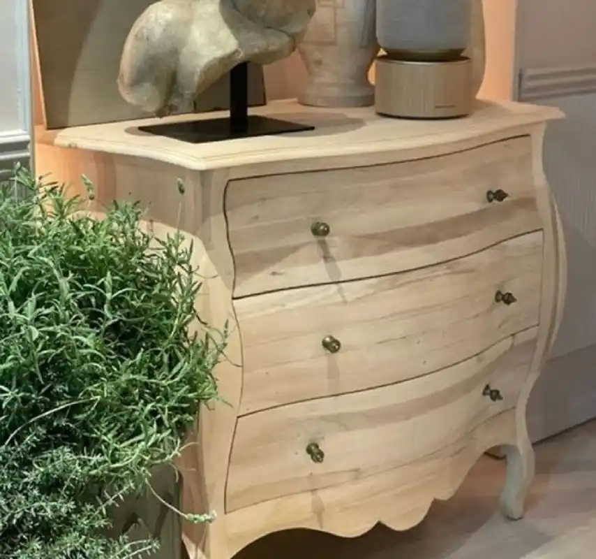 Kracherpreis Casa Padrino Luxus Landhausstil Massivholz Kommode mit 3 Schubladen Naturfarben - Handgefertigte Landhausstil Möbel - Luxus Qualität