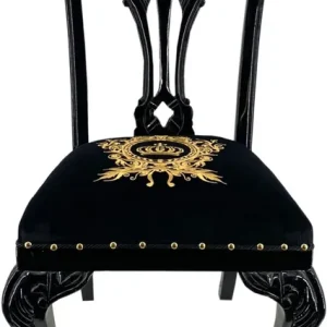 Knallerangebot Pompöös by Casa Padrino Luxus Barock Esszimmerstuhl Schwarz / Gold - Pompööser Barock Stuhl designed by Harald Glööckler - Barock Esszimmer Möbel