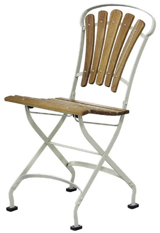 Casa Padrino Luxus Jugendstil Klappstuhl Braun / Cremefarben 42 x 50 x H. 88 cm - Garten & Terrassen Stuhl - Jugendstil Garten & Terrassen Möbel Preiswert