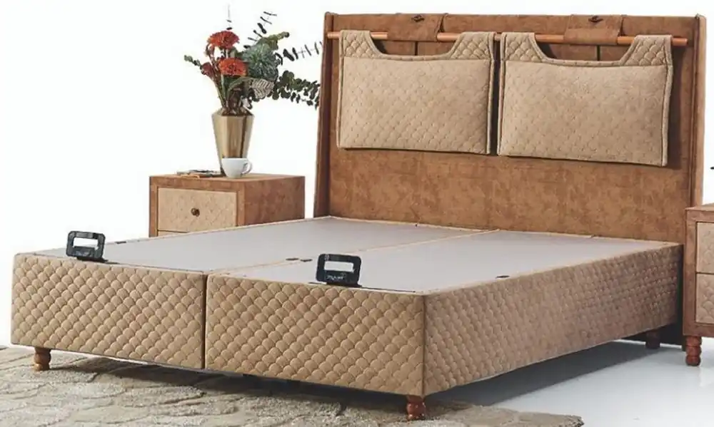 Angebot Casa Padrino Luxus Doppelbett Beige / Braun - Modernes Massivholz Bett - Moderne Schlafzimmer & Hotel Möbel - Luxus Kollektion