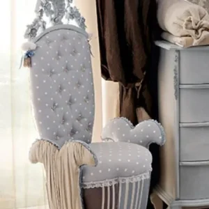 Abverkauf Casa Padrino Luxus Barock Kindersessel Grau / Mehrfarbig / Hellblau - Prunkvoller Kinderzimmer Sessel im Barockstil - Barock Kinderzimmer Möbel - Erstklassische Qualität - Made in Italy