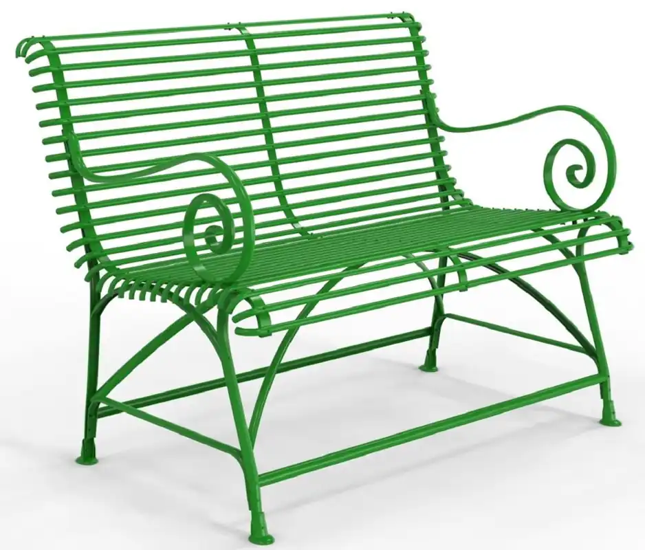 Casa Padrino Jugendstil Gartenbank 120 x 60 cm - Verschiedene Farben - Schmiedeeisen Garten & Terrassen Sitzbank mit Rückenlehne und Armlehnen - Jugendstil Garten & Terrassen Möbel Bestpreis