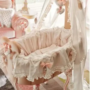 Kracherpreis Casa Padrino Luxus Barock Schaukel Babybett Rosa - Prunkvolles Massivholz Baby Schaukelbett - Barock Baby Möbel - Erstklassische Qualität - Made in Italy