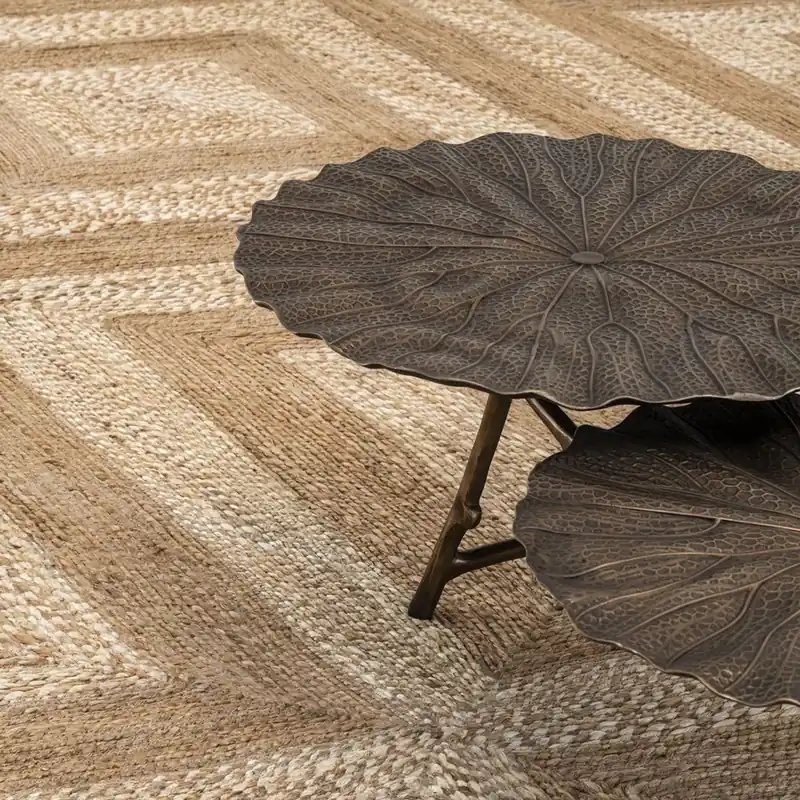 Casa Padrino Luxus Hanf Teppich Naturfarben 300 x 400 cm - Handgewebter Wohnzimmer & Hotel Teppich - Wohnzimmer Deko Accessoires - Luxus Qualität Schnäppchen