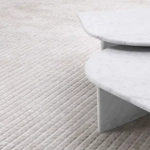 Highlight Casa Padrino Luxus Viskose Teppich Silber-Sandfarben 300 x 400 cm - Handgewebter Wohnzimmer & Hotel Teppich - Wohnzimmer Deko Accessoires - Luxus Qualität