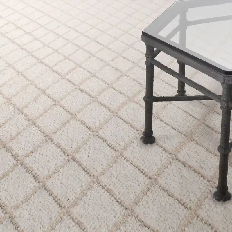 Casa Padrino Luxus Viskose & Woll Teppich Elfenbeinfarben 300 x 400 cm - Handgewebter Wohnzimmer & Hotel Teppich - Wohnzimmer Deko Accessoires - Luxus Qualität Kracherpreis