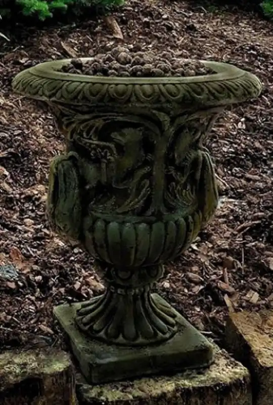Neu Casa Padrino Barock Gartendeko Blumentopf Antik Grün Ø 40 x H. 58 cm - Prunkvoller Pflanzentopf im Barockstil - Barock Garten Deko Accessoires
