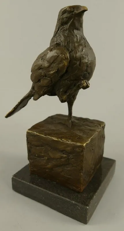 Casa Padrino Dekofigur Vogel Bronze / Schwarz 10 x 13 x H. 20 cm - Bronze Figur - Deko Skulptur - Wohnzimmer Deko - Schreibtisch Deko Preiswert