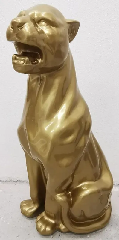 Billig Casa Padrino XXL Garten Skulptur Panther Gold H. 75 cm - Wetterbeständige Deko Skulptur - Wohnzimmer Deko - Garten & Terrassen Gartenskulptur