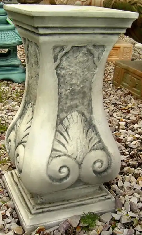 Echt Casa Padrino Barock Gartendeko Säule Grau 32 x 32 x H. 61 cm - Elegante Blumensäule - Gartensäule im Barockstil - Barock Garten & Terrassen Deko