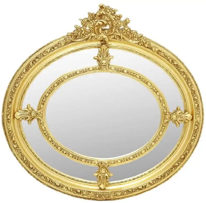 Expressversand Casa Padrino Barock Spiegel Gold - Ovaler Antik Stil Wandspiegel - Wohnzimmer Spiegel - Garderoben Spiegel - Barock Möbel