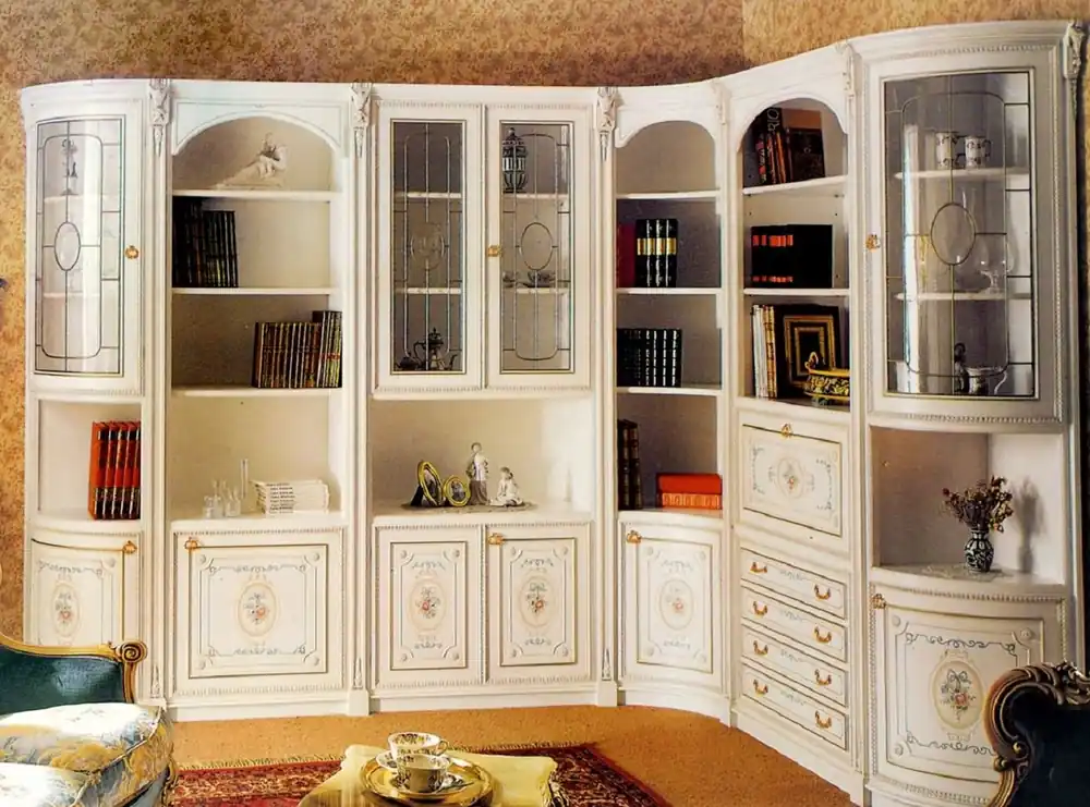 Zertifiziert Casa Padrino Luxus Barock Eckschrank Weiß / Mehrfarbig / Gold - Barock Massivholz Wohnzimmer Schrank - Barock Wohnzimmer Möbel - Erstklassische Qualität - Made in Italy