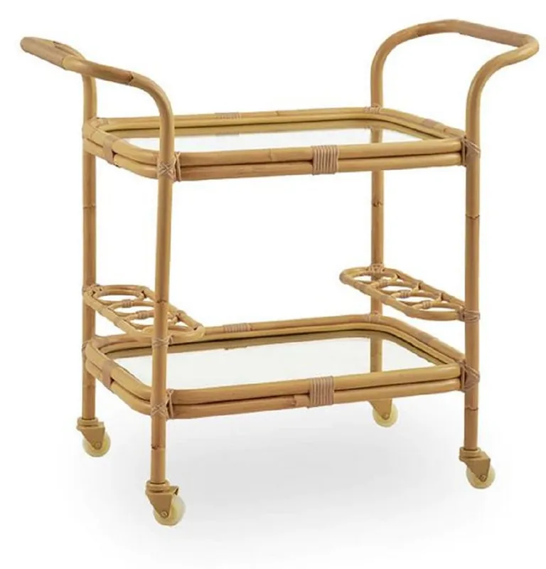 Nur Für Kurze Zeit Casa Padrino Luxus Outdoor Servierwagen Naturfarben 89 x 45 x H. 82 cm - Wetterbeständiger Garten & Terrassen Trolley - Garten & Terrassen Accessoires - Luxus Qualität