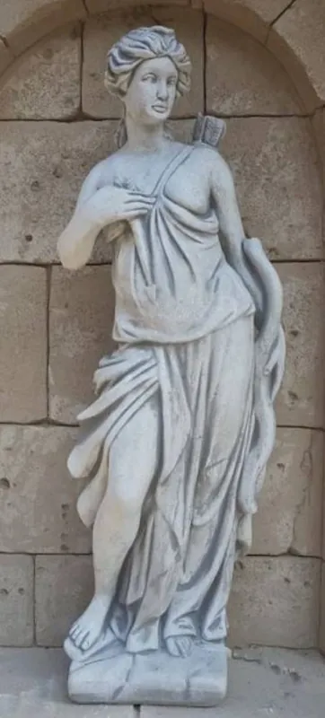 Versand Am Gleichen Tag Casa Padrino Jugendstil Garten Deko Skulptur Frau mit Köcher Grau H. 141 cm - Elegante Garten Deko Stein Figur - Barock & Jugendstil Garten Deko Accessoires