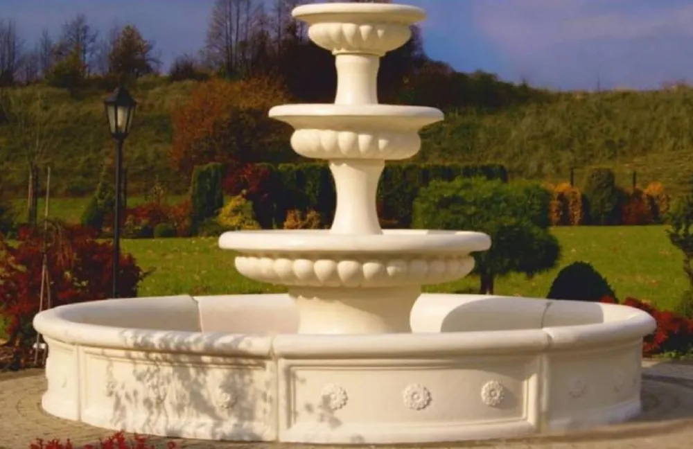 Nur Für Kurze Zeit Casa Padrino Barock Garten Deko Springbrunnen Sandfarben Ø 255 x H. 171 cm - Prunkvoller Gartenbrunnen im Barockstil - Stein Brunnen mit Umrandung - Barock Garten & Terrassen Deko Accessoires