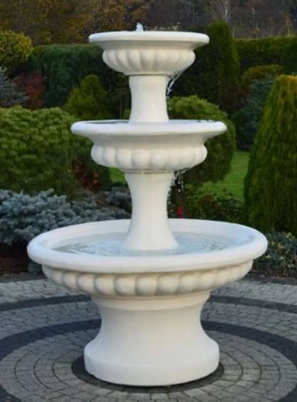 Heißes Angebot Casa Padrino Barock Springbrunnen Weiß Ø 120 x H. 171 cm - Prunkvoller Gartenbrunnen - Gartendeko Brunnen - Barock & Jugendstil Garten Deko Accessoires