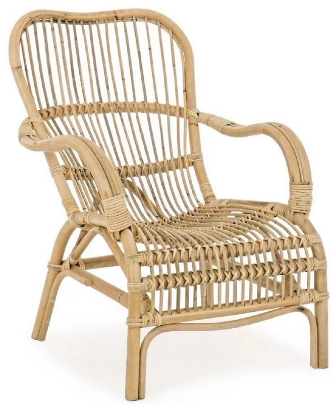 Rabatt Casa Padrino Luxus Gartensessel Naturfarben 63 x 83 x H. 87 cm - Wetterbeständiger Garten & Terrassen Sessel - Garten & Terrassen Möbel - Luxus Kollektion