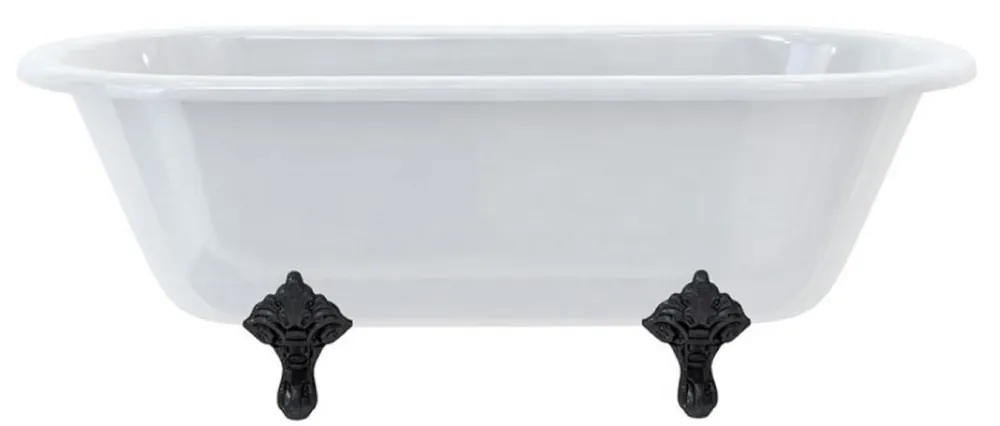 Nur Für Kurze Zeit Casa Padrino Luxus Jugendstil Badewanne Weiß / Schwarz 169 x 74,5 x H. 62 cm - Freistehende Retro Acryl Badewanne - Retro Badezimmer Möbel