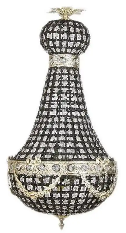 Preisknaller Casa Padrino Luxus Barock Kristall Kronleuchter Schwarz / Silber Ø 35 x H. 70 cm - Prunkvoller Barockstil Kronleuchter - Barock Kristall Leuchten - Edel & Prunkvoll