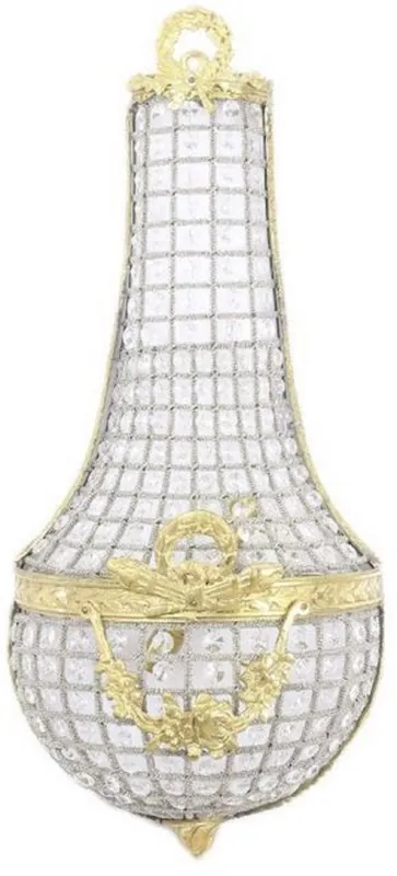 Knallerangebot Casa Padrino Barock Kristall Wandleuchte Gold 30 x H. 70 cm - Elegante Wandlampe im Barockstil - Barock Leuchten - Edel & Prunkvoll