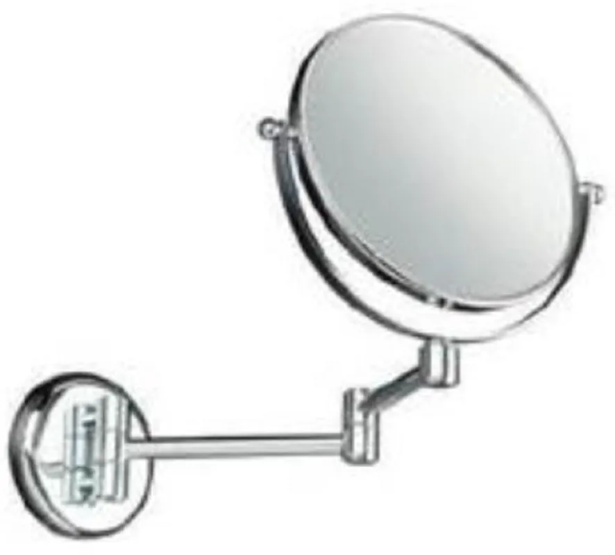 Markenprodukt Casa Padrino Luxus Kosmetik Spiegel Silber Ø 18 x 40 x H. 26 cm - Verstellbarer Kosmetik Wandspiegel - Verchromter Badezimmer Schmink Spiegel - Luxus Badezimmer Accessoires