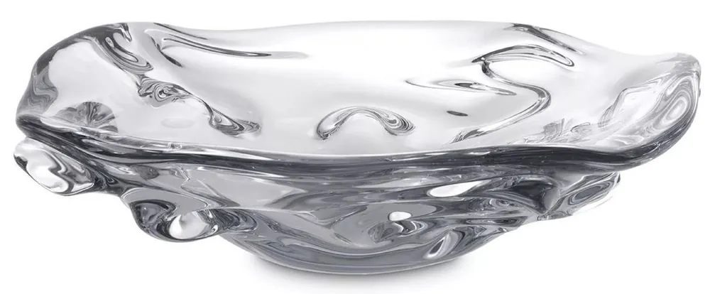 Casa Padrino Luxus Glasschale Ø 34 x H. 8 cm - Mundgeblasene Deko Glas Obstschale - Glas Deko Accessoirs - Luxus Kollektion Sofort Bestellen