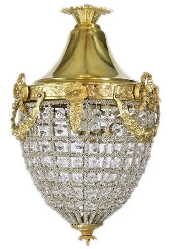 Knallerangebot Casa Padrino Barock Kristall Hängeleuchte Gold Ø 25 x H. 35 cm - Runde Hängeleuchte im Barockstil - Barock Leuchten - Edel & Prunkvoll