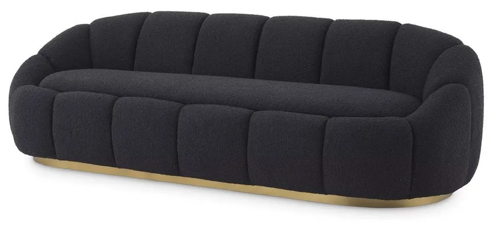 Rabatt Casa Padrino Luxus Sofa Schwarz / Messingfarben 230 x 80 x H. 71 cm - Wohnzimmer & Hotel Sofa - Wohnzimmer & Hotel Möbel - Luxus Qualität