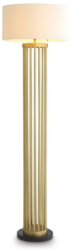 Bestpreis Casa Padrino Luxus Metall Stehleuchte mit Marmorsockel Antik Messingfarben / Schwarz / Weiß Ø 55 x H. 188 cm - Luxus Qualität