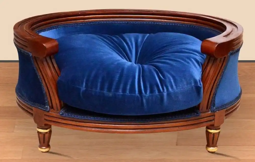 Casa Padrino Barock Hundebett Royal Blau / Braun / Gold - Barock Hundemöbel - Barock Tiermöbel - Möbel im Barockstil Sonderaktion