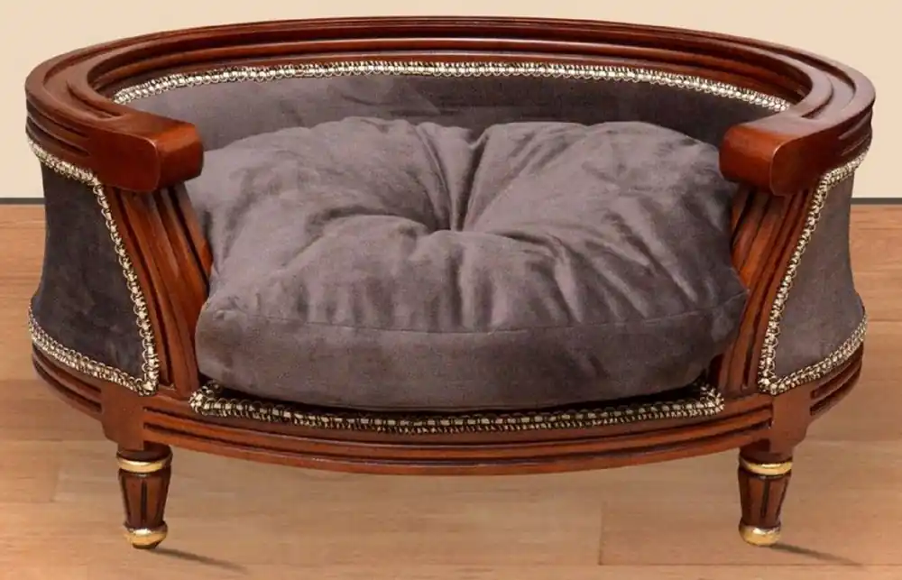 Knallerangebot Casa Padrino Barock Hundebett Royal Braun / Braun / Gold - Barock Hundemöbel - Barock Tiermöbel - Möbel im Barockstil